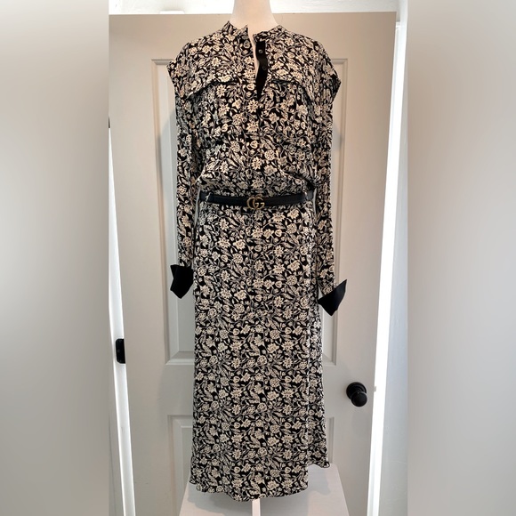 NWOT REISS Micah Printed Long-Sleeve Midi  Dress - Picture 7 of 15